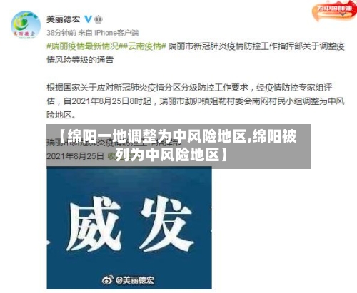 【绵阳一地调整为中风险地区,绵阳被列为中风险地区】
