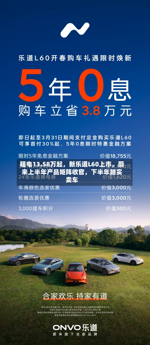 租电13.58万起，新乐道L60上市，蔚来上半年产品矩阵收官	，下半年踏实卖车-第2张图片