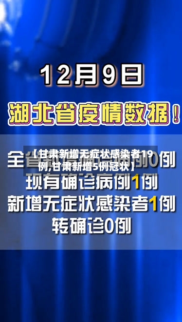 【甘肃新增无症状感染者19例,甘肃新增5例冠状】-第3张图片