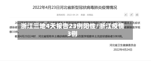 浙江三地4天报告23例阳性/浙江疫情3例-第2张图片