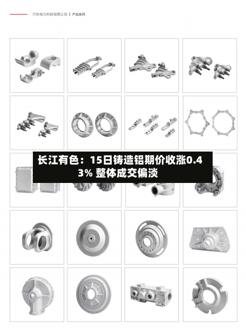 长江有色：15日铸造铝期价收涨0.43% 整体成交偏淡