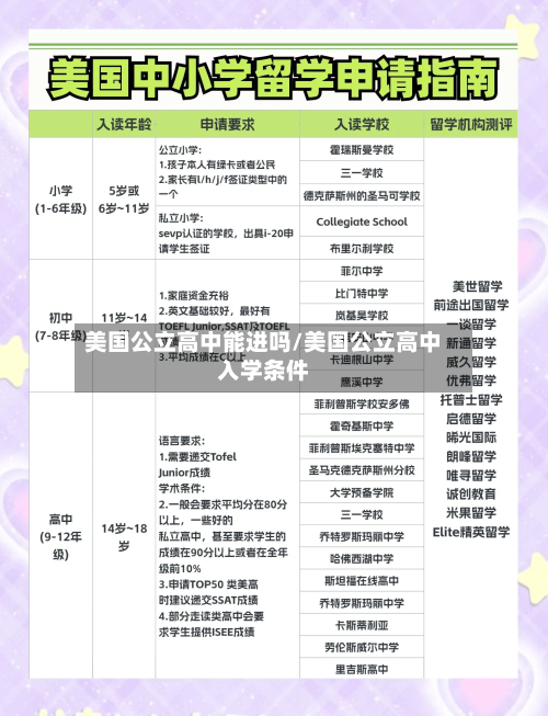 美国公立高中能进吗/美国公立高中入学条件-第2张图片