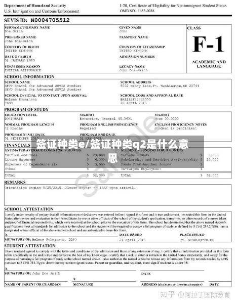 签证种类e/签证种类q2是什么意思