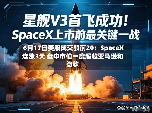 6月17日美股成交额前20：SpaceX连涨3天 盘中市值一度超越亚马逊和微软-第2张图片