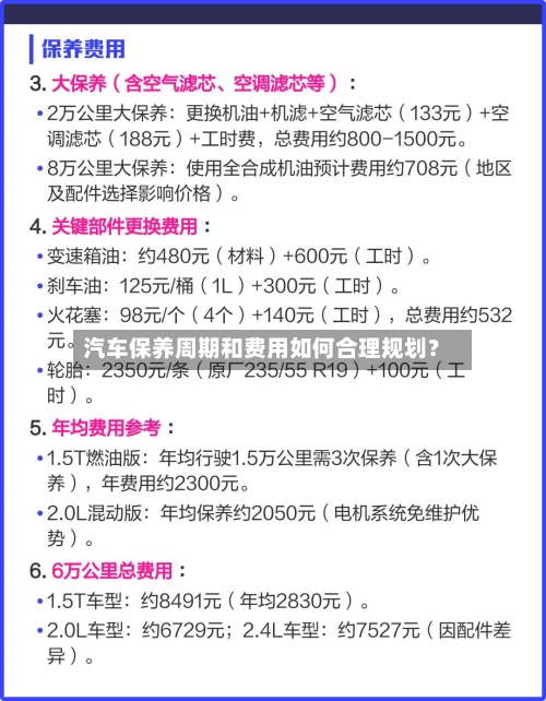 汽车保养周期和费用如何合理规划？-第2张图片