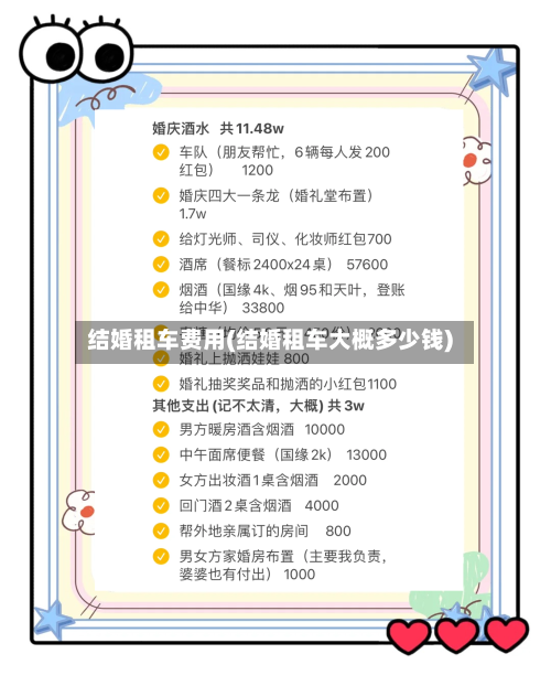 结婚租车费用(结婚租车大概多少钱)