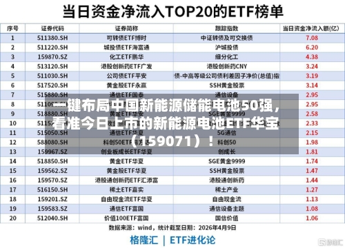 一键布局中国新能源储能电池50强	，看准今日上市的新能源电池ETF华宝（159071）！-第2张图片