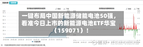 一键布局中国新能源储能电池50强，看准今日上市的新能源电池ETF华宝（159071）！