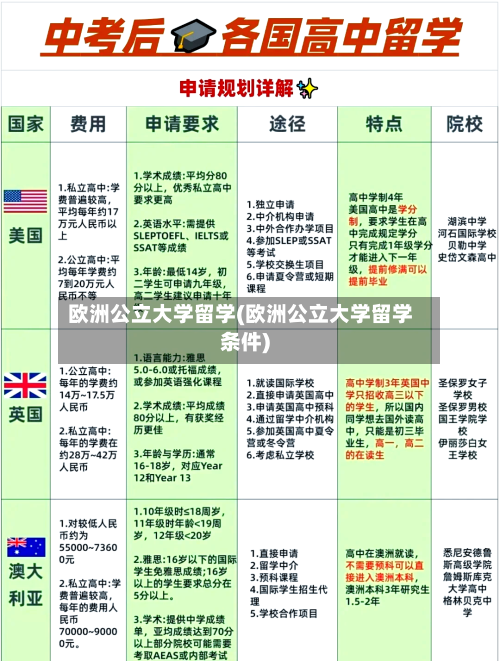 欧洲公立大学留学(欧洲公立大学留学条件)