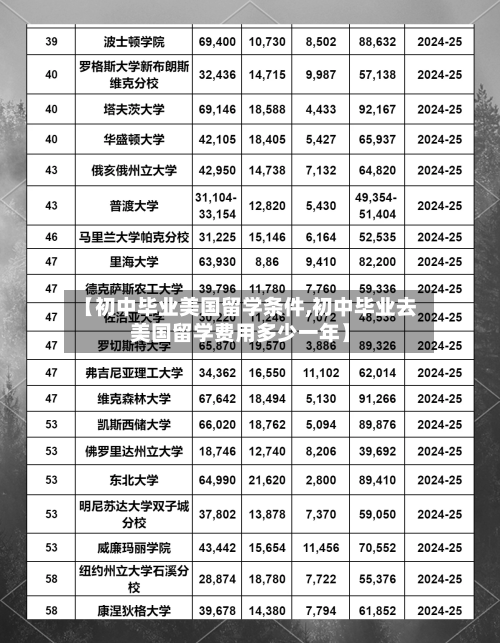 【初中毕业美国留学条件,初中毕业去美国留学费用多少一年】-第2张图片
