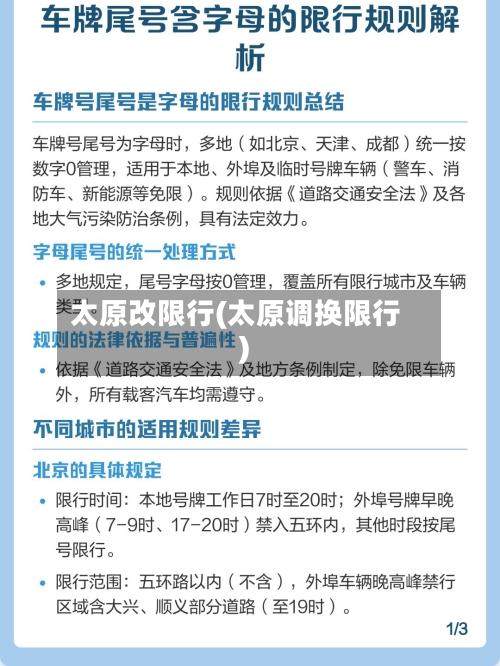 太原改限行(太原调换限行)