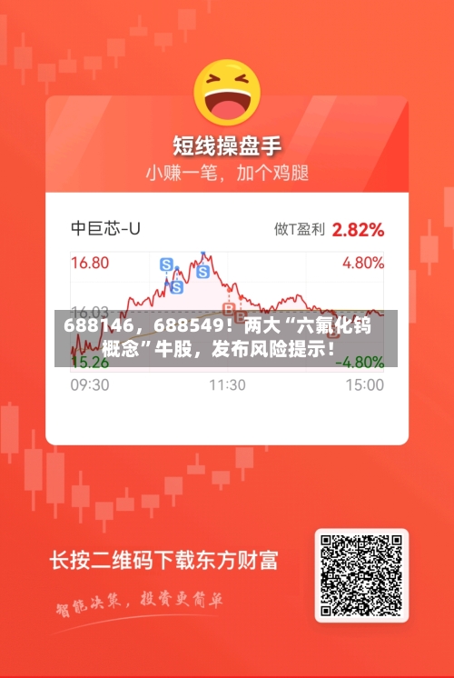 688146,688549!两大“六氟化钨概念”牛股,发布风险提示!