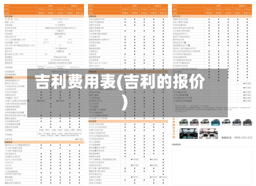 吉利费用表(吉利的报价)-第2张图片