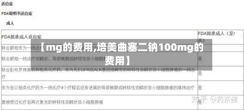 【mg的费用,培美曲塞二钠100mg的费用】-第2张图片