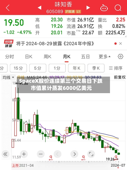 SpaceX股价连续第三个交易日下跌 市值累计蒸发6000亿美元-第3张图片